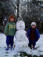 Two Redheads & a Snowman 